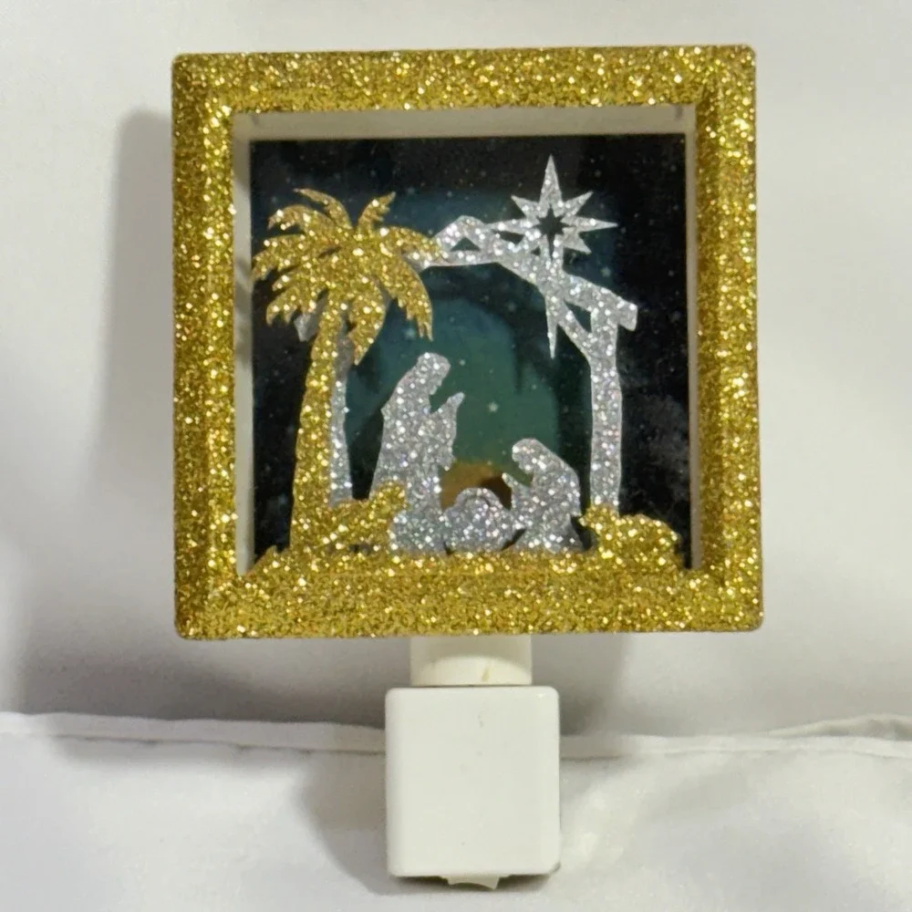 Vintage Christmas Night Light Manger‎ Nativity Scene New Midwest Seasons